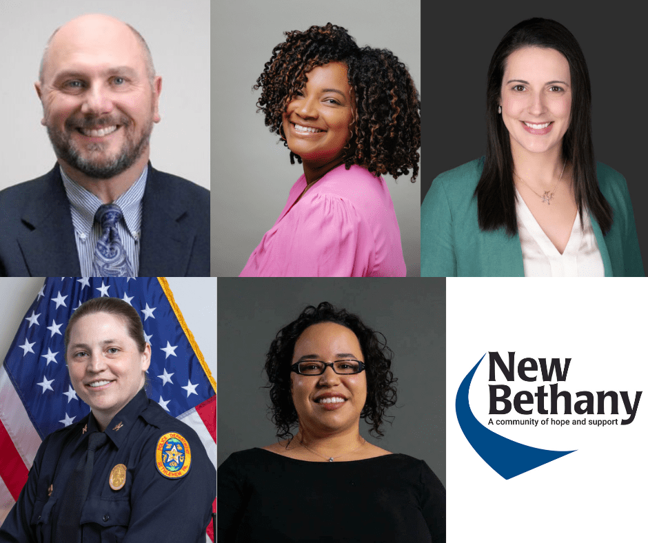 new New Bethany board members Katarah Jordan, Michelle Kott, Carrie Krug Nedick, Rachel Leon, and Dr. Jack Silva